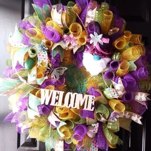 Easter bunny Gnome Wreath Handmade